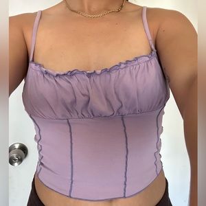 Light purple dainty tank top. Cropped, trendy, perfect for summer. Size smalll